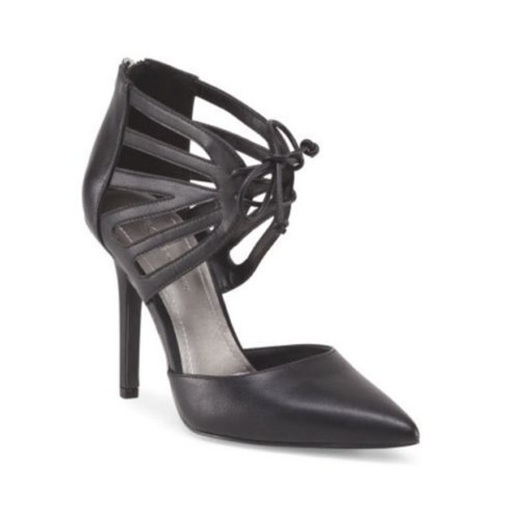 BCBGeneration Delphina Lace Up Pointed Toe Pump Heel Black 6.5/7.5 New - Picture 1 of 2